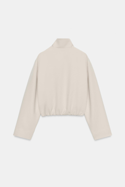 ZARA БОМБЕР С ВОРОТНИКОМ-СТОЙКОЙ, ЭКРЮ