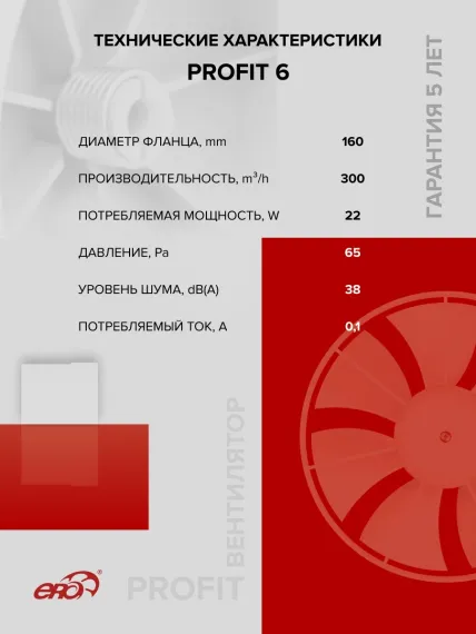 Вентилятор канальный PROFIT D160 осевой ERA