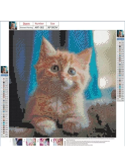 Алмазная мозаика котик без подрамника 30х30