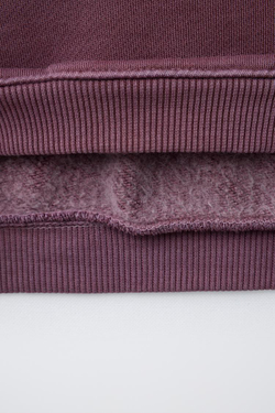 ZARA ОДНОТОННАЯ ТОЛСТОВКА ИЗ КРАШЕНОЙ ТКАНИ, СЛИВОВЫЙ