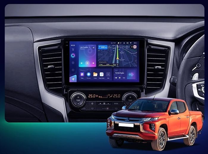 Магнитола для Mitsubishi L200 2019-2024 (правый руль, климат) - Redpower 85345 PRO/PROmax ТОП звук, 2K QLED, Android 14, Быстрейшая, CarPlay, 4G SIM-слот