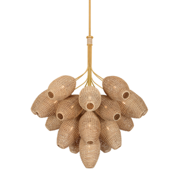 Corbett Karpathos Chandelier, 132 cm, Vintage Gold Leaf