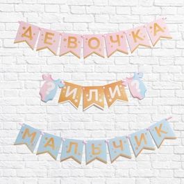 Гирлянда на ленте "Гендер пати", 220 см