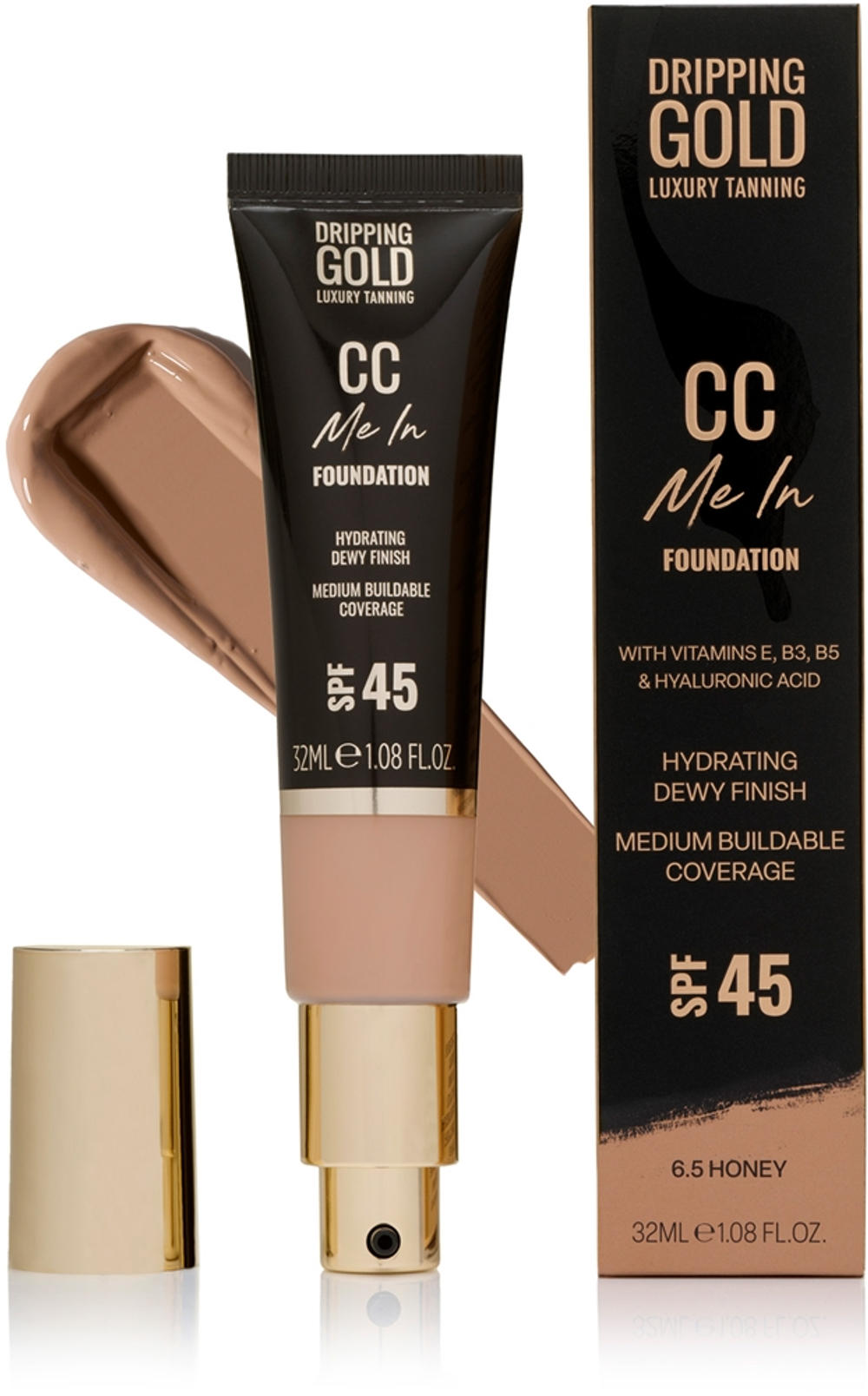 Dripping Gold CC Me In - Легкое тональное средство SPF 45 оттенок Honey 6.5, 32 ml