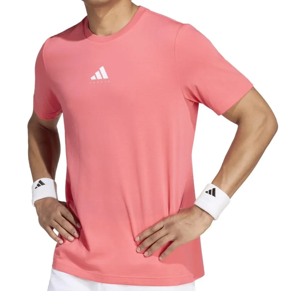 Мужская теннисная футболка Adidas Tennis Category Graphic - pure turbo