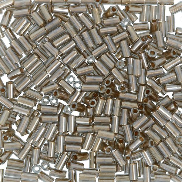 Бисер Toho Bugle 5 (3 мм), 25 г (5х5 г), 0993 св. серый с золотым центром