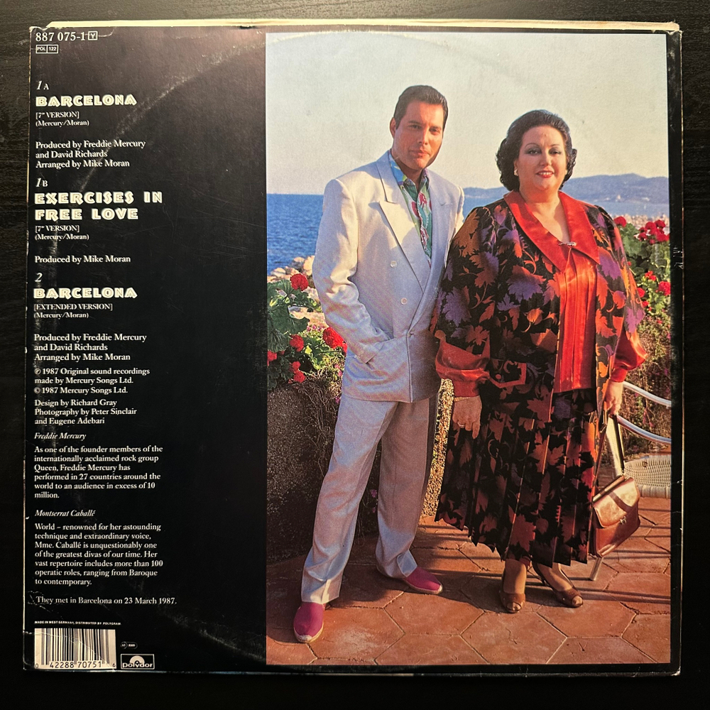 Freddie Mercury & Montserrat Caballe - Barcelona (Германия 1987г.) 12", 45 RPM