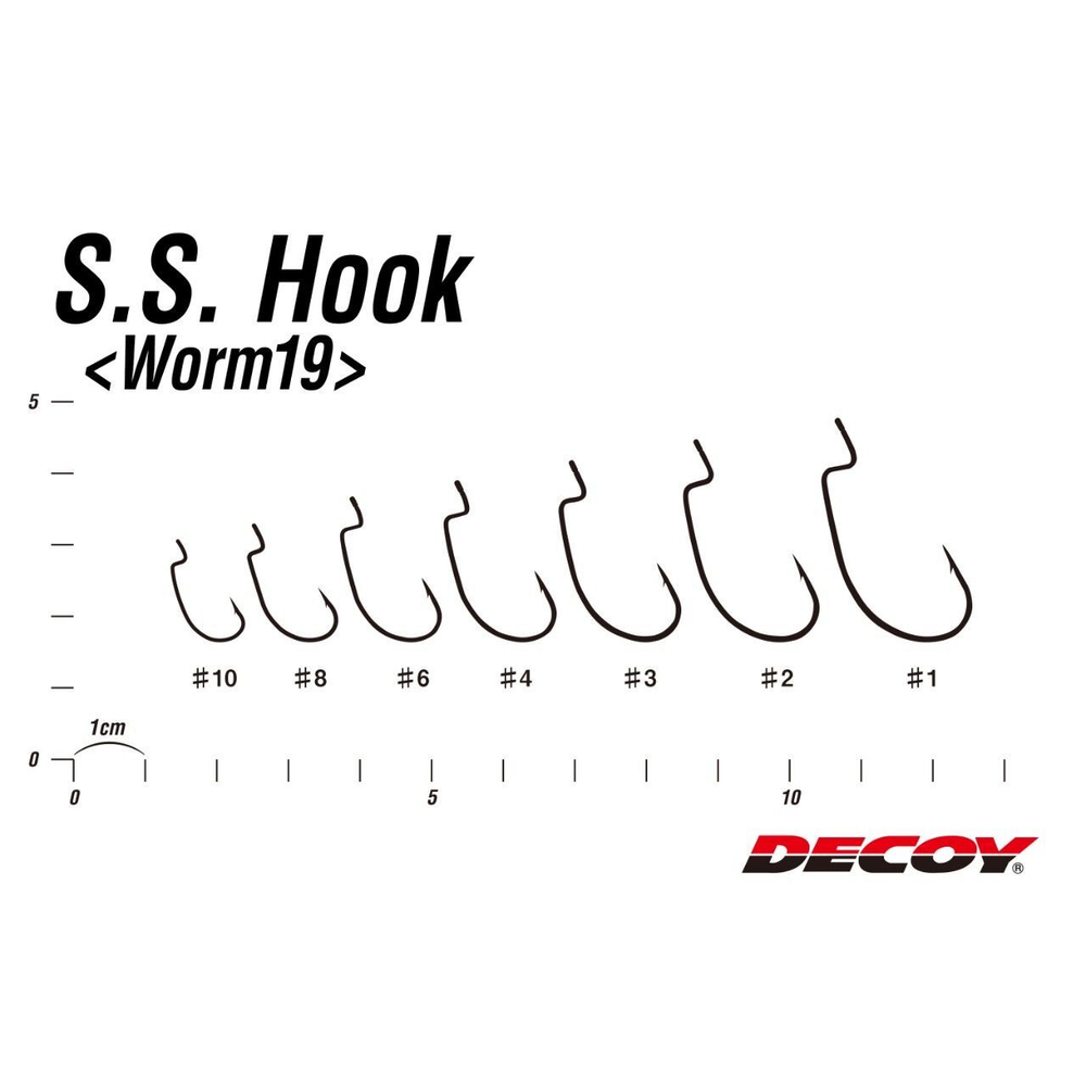 Крючок Decoy офсетный Worm 19 S.S.Hook #1 (в упаковке 9 штук)