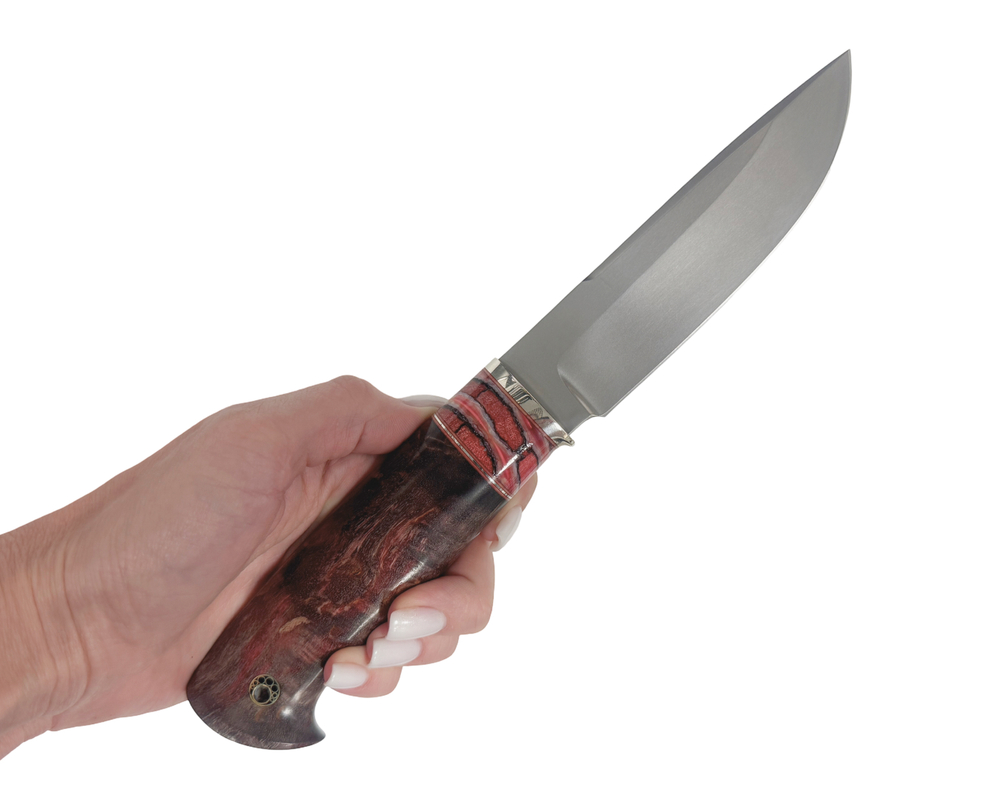 Нож Соболь, Bohler S390, зуб мамонта, мельхиор, ценные породы дерева