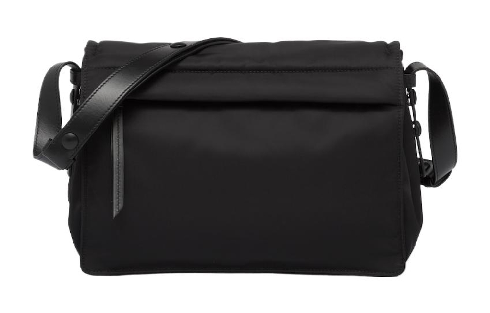 PRADA Re Nylon Re Nylon Recycled Nylon With Leather Messenger Bag, Crossbody Bag, Shoulder Bag Medium Women"s Black