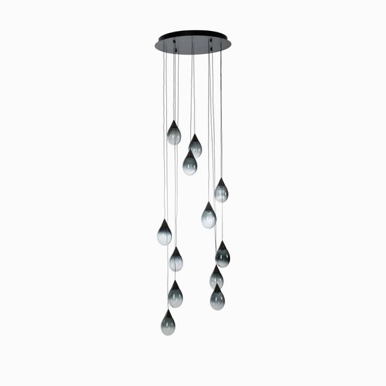Подвесной светильник Rain диаметр 51,5 цвет дымчатый/чёрный глянец