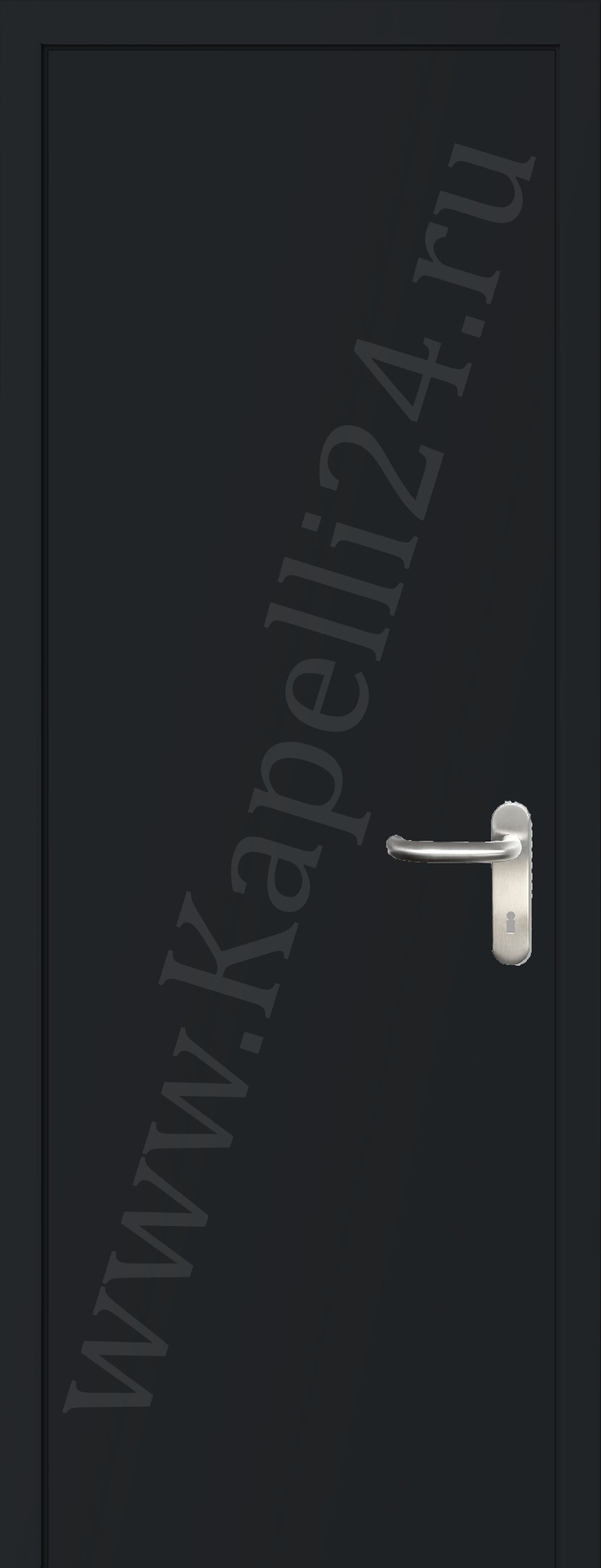 Дверь влагостойкая пластиковая KAPELLI multicolor ДГ RAL 9011 Графитовый черный + коробка