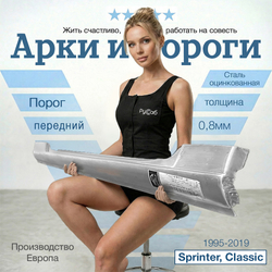 Порог передний правый Mercedes Sprinter 1995-2006 (Potrykus)