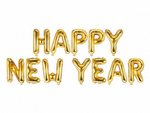 Шар-надпись "Счастливого Нового года" [Happy New Year] (золото) (422х46 см)