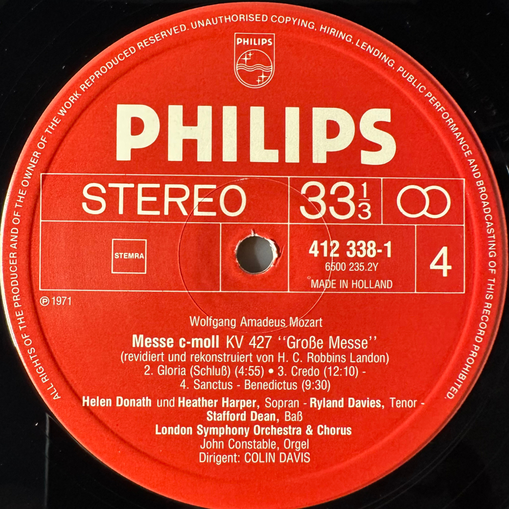 Моцарт - Реквием / Большая месса 2LP (Голландия)