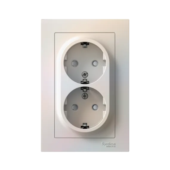Розетка с заземлением и защитными шторками Systeme Electric AtlasDesign Жемчуг ATN000426