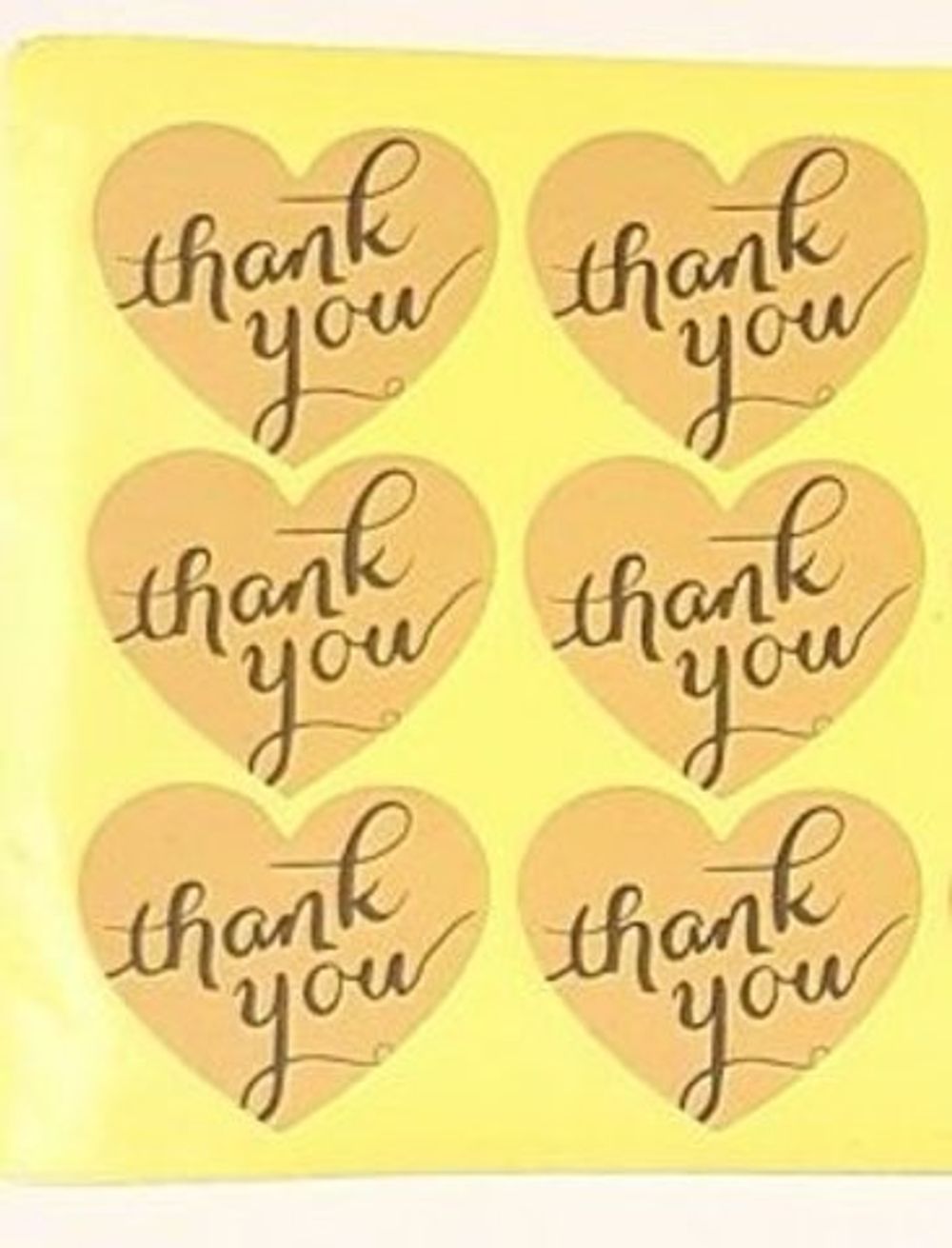 Наклейка Thank You сердце 6 шт