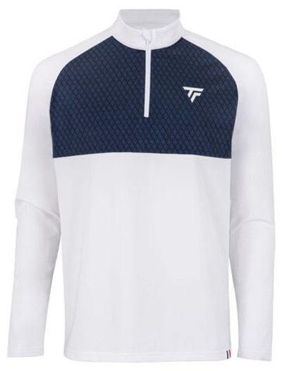 Мужская теннисная футболка теннисная Tecnifibre Thermo Zipper Longsleeves - white