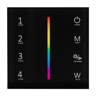 Панель SMART-P22-RGBW-G-IN Black (12-24V, 4x3A, Sens, 2.4G) (Arlight, IP20 Пластик, 5 лет)