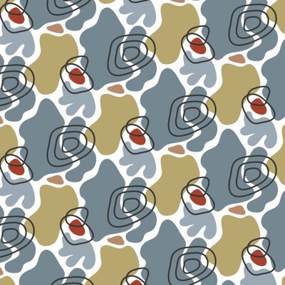 Buy fabric print abstract spots and lines gray