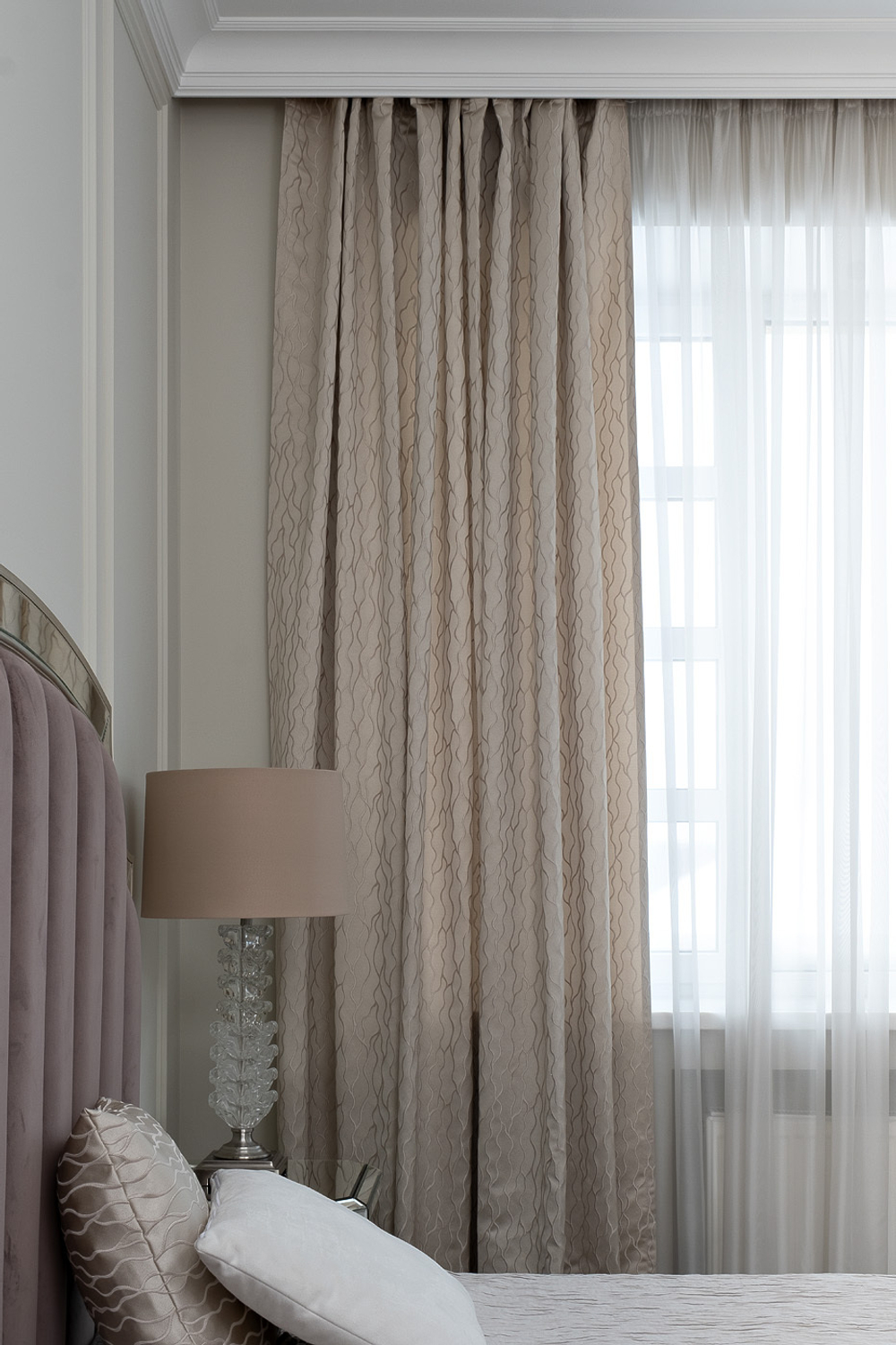 Ткань Портьера 275x260 Garda Decor Mesh бежевая Бежевый