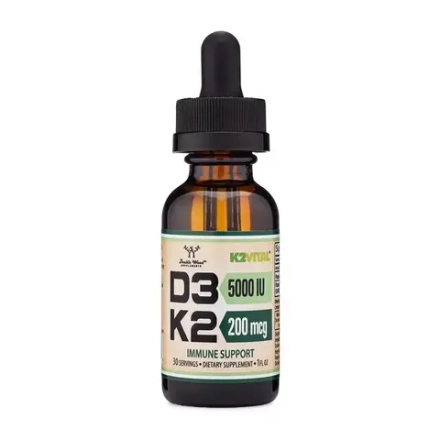 Double Wood -Liquid D3-K2 5000 IU 200 mcg | Витамин D3 + K2 жидкие капли, 200 мкг, 5000 IU, 1 унция