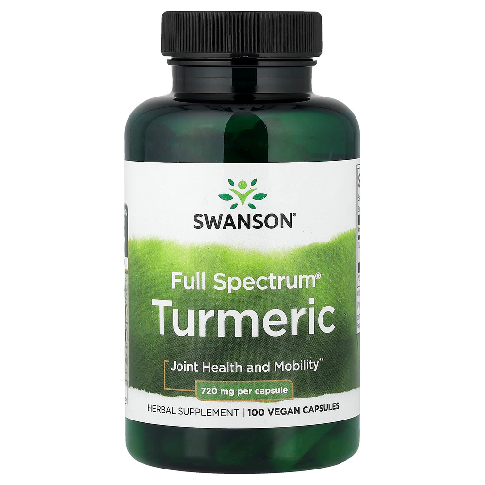 Swanson Vitamins, Full Spectrum®, куркума, 720 мг, 100 веганских капсул
