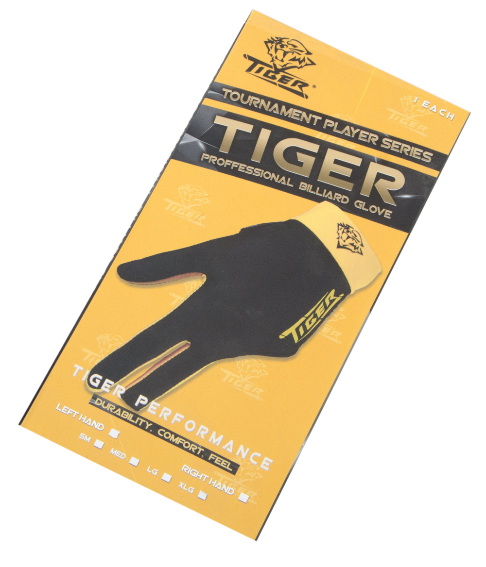 Перчатка для бильярда "Tiger" черно-желтая левая L