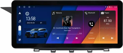 Магнитола для Mercedes-Benz GLK 2008-2012 - Canbox H-Line 0650 монитор 12.3" QLED в стиле Audi на Android 10, Быстрая, ТОП-процессор, CarPlay, 4G SIM-слот