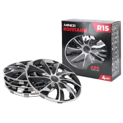 Колпаки R15 Stardust 4шт (серебристо-черные) ABS-пластик ARNEZI A0702022