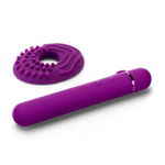 Фиолетовый мини-вибратор 11,9см с текстурированной насадкой Le Wand Baton
