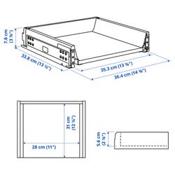 IKEA MAXIMERA  (ИКЕА МАКСИМЕРА)  -  Ящик низкий - белый 40х37 см