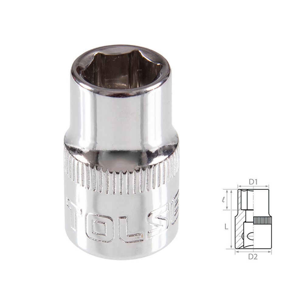 TOLSEN (TT16308) Головка торцевая стандартная шестигранная 3/8", 8 мм TOLSEN (TT16308) Головка торцевая стандартная шестигранная 3/8", 8 мм