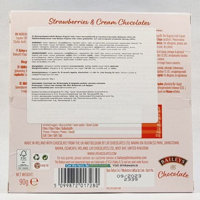 Конфеты шоколадные Baileys "Stranberries & Cream Chocolates" с клубникой и сливками 90 г (из Финляндии)