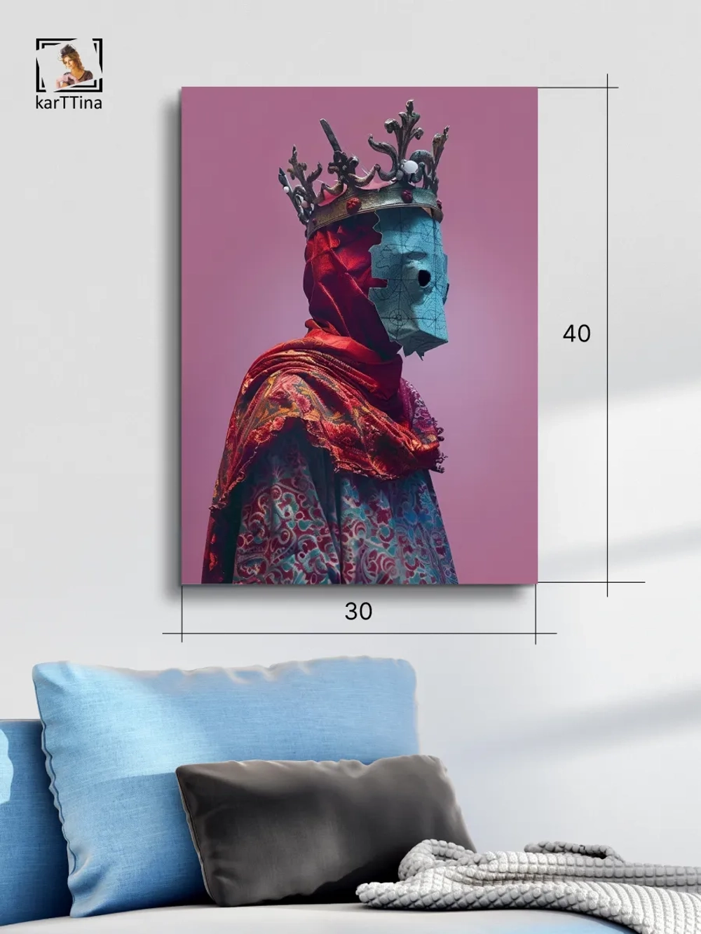 Картина Розовый король модульная 30х40см 1шт.