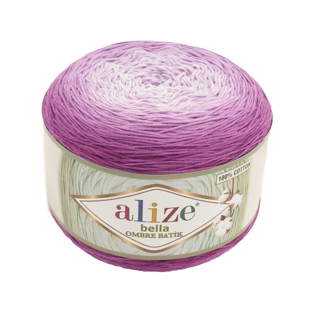 Белла омбре батик (Bella ombre batik) пряжа Alize 100%хлопок 1х250гр/900м 7429 фуксия
