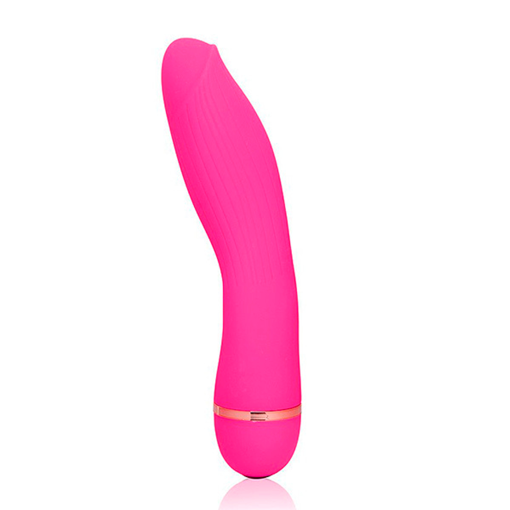 Розовый изогнутый вибромассажер 13см с 20 режимами вибрации Bior Toys Cosmo CSM-23132