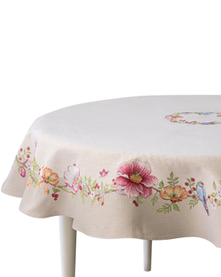 Скатерть круглая 160см Mix&Match Home Магнолия бежевая