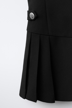 ZARA ПЛАТЬЕ СО СКЛАДКАМИ, ЧЕРНЫЙ