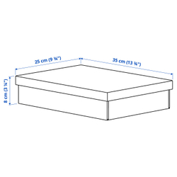 IKEA FJÄDERHARV  (ИКЕА ФЙЭДЕРХАРВ)  -  Коробка с крышкой - антрацит 25x35x8 см