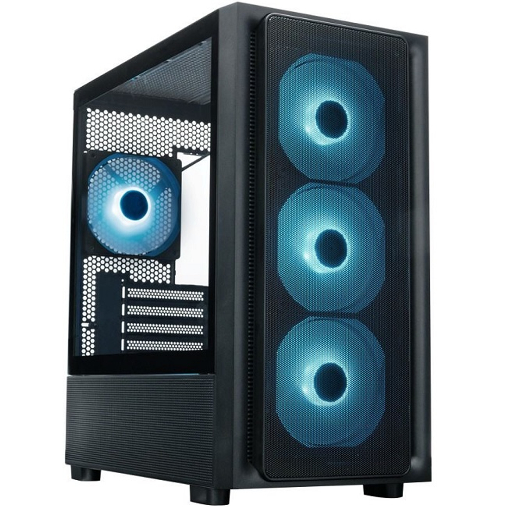 Корпус Mini-Tower XASTRA A411M 4ARGB-FC TG, Micro-ATX, черный (A411M-4FC12A)