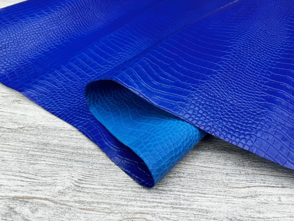 Крокодил цв. Синий / Real Blue, толщ. 0,9-1,1 мм, натуральная кожа