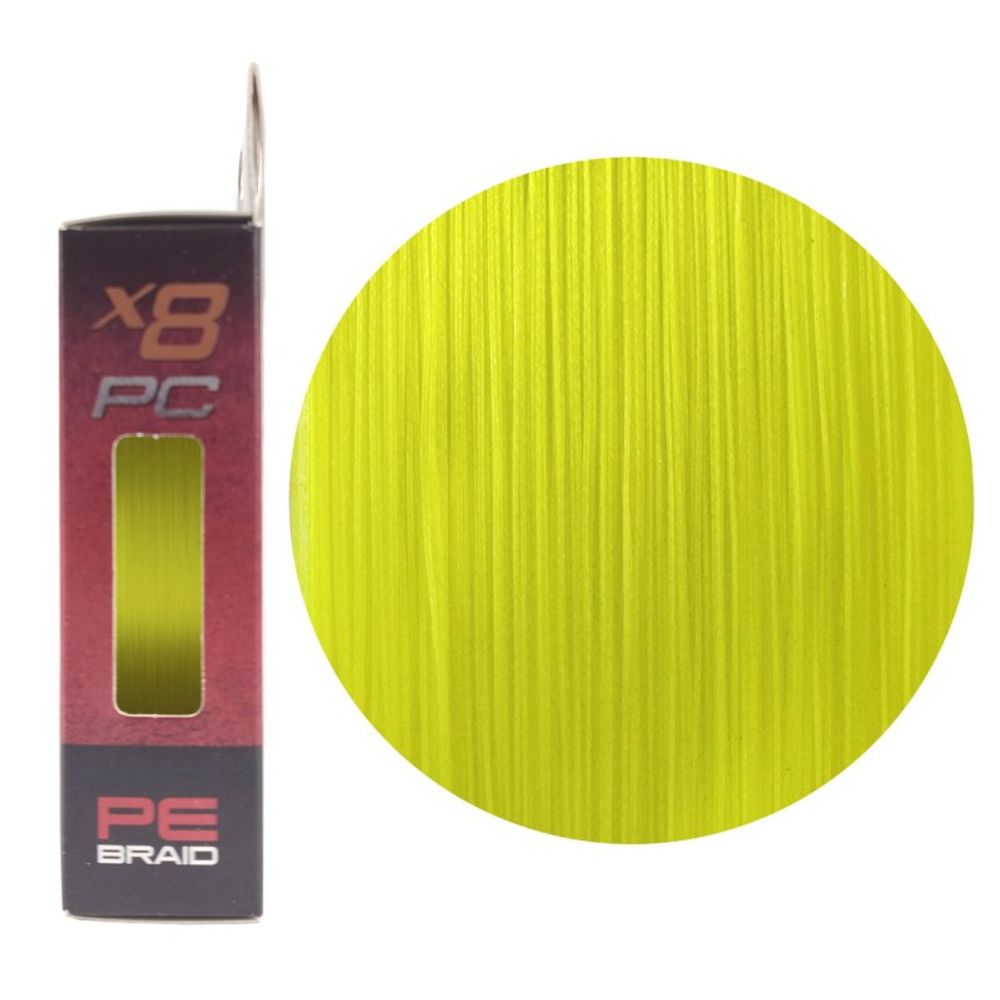 RUZZA Шнур X8 PC 150м Fluo Yellow 0,185мм 8,2кг/18lb