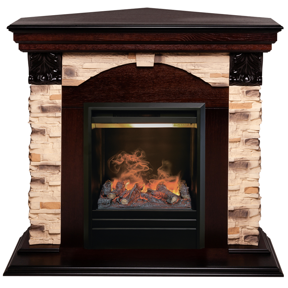 Каминокомплект Real Flame Dublin Corner Rock AO с очагом 3D Olympic (угловой)