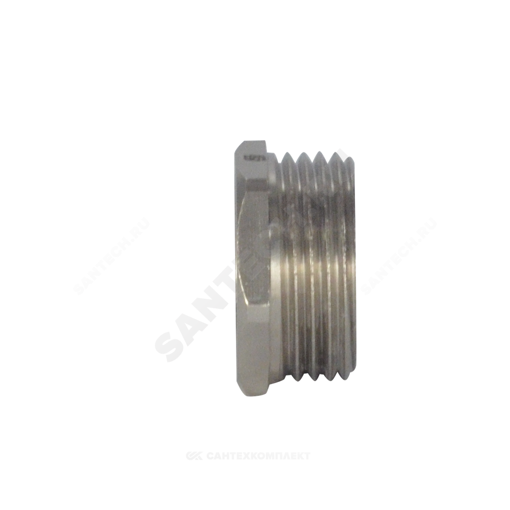 Футорка латунь никель Ду 20х15 (3/4"х1/2") НР/ВР SantechSystems