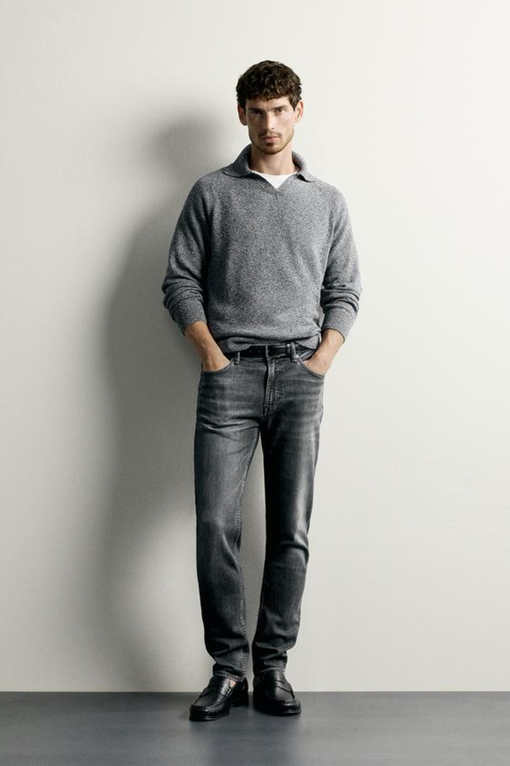 ZARA БАЗОВЫЕ ДЖИНСЫ SLIM FIT, СЕРЫЙ
