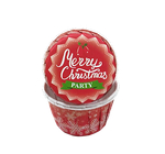 Капсула для капкейка усиленная  Christmas красная со снежинками 20 шт
