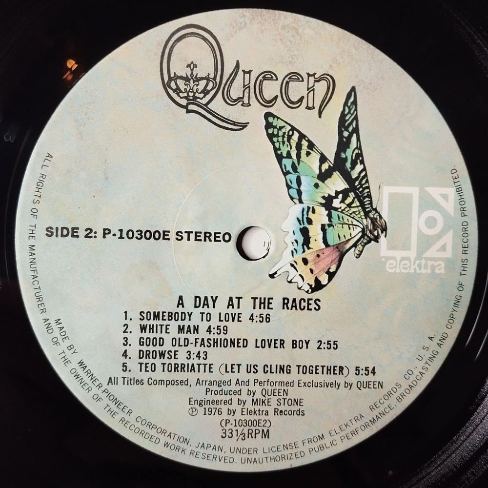 Винтажная виниловая пластинка LP Queen A Day At The Races (Japan 1976) (No Obi) Somebody To Love
