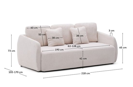 Laira La Forma 3-местный диван-кровать цвет экрю 225 см