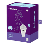 Белый вибратор-спиннер 10,5см Satisfyer Sweet Treat